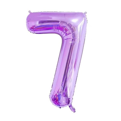 40Inch Purple Number 7 Crown Balloons Set 7th Birthday Balloons for Girls Wed... - Picture 2 of 4