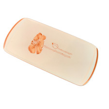 WÄCHTERSBACH Keramik Platte Mohn 32,5 x 15 cm beige Kuchenplatte Vintage