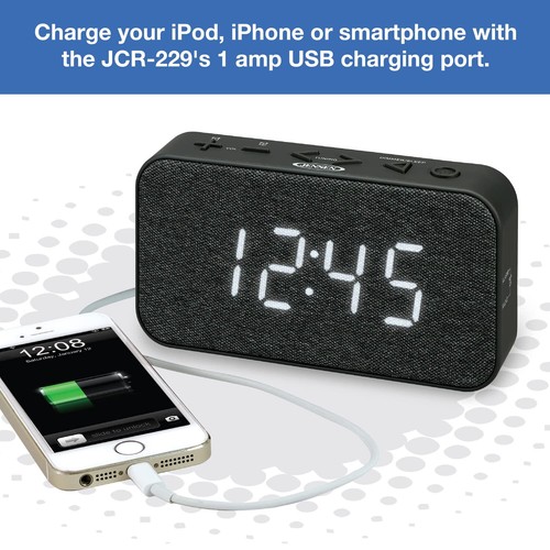 Jensen JCR-229 FM Digital Dual Radiowecker, grau - Bild 6 von 7
