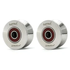 2 PCS V Groove Bearing Pulley Wheel Stainless Steel Roller Wheel Pulley Block