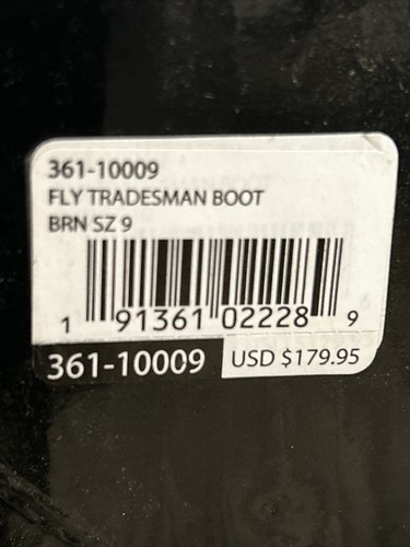Fly Racing Tradesman Boots Size 9 Leather Vibram Sole brand New Moto - Picture 9 of 9