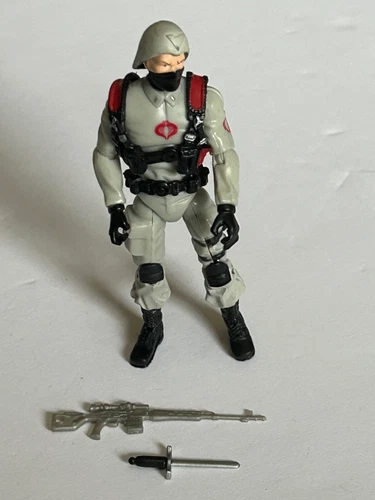 GI Joe Cobra Stinger Driver  3.75” 25th anniversary. 2007 Gray uniform. No stand