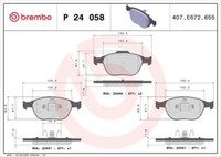 Brembo P 24 058 Bremsbelagsatz, Scheibenbremse FüR Ford