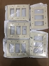 Lot of 5 - Leviton Almond Decora 3-Gang, Midw...