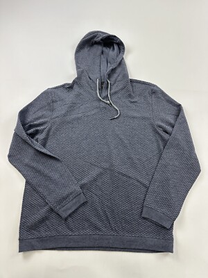 Tasso Elba Sweater Mens Large Blue V-neck Hoodie Hooded Sweatshirt Pullover  | eBay