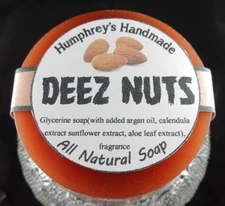 DEEZ NUTS Men's Shave & Shampoo Soap Honey Almond Beard Wash Round Bar Funny