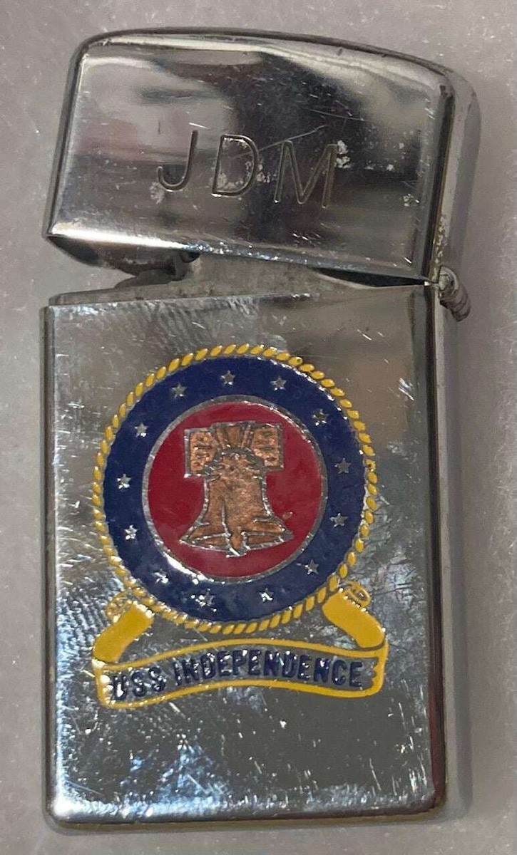 Vintage Metal Zippo Lighter, U.S.S. Independence CV-62 Vintage Metal Zippo Lighter, U.S.S. Independence CV-62
