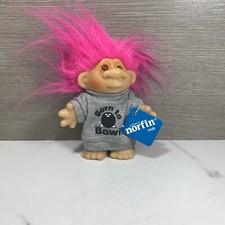 Vintage 5 Norfin Born to Bowl Troll w/ Pink Hair DAM 1986