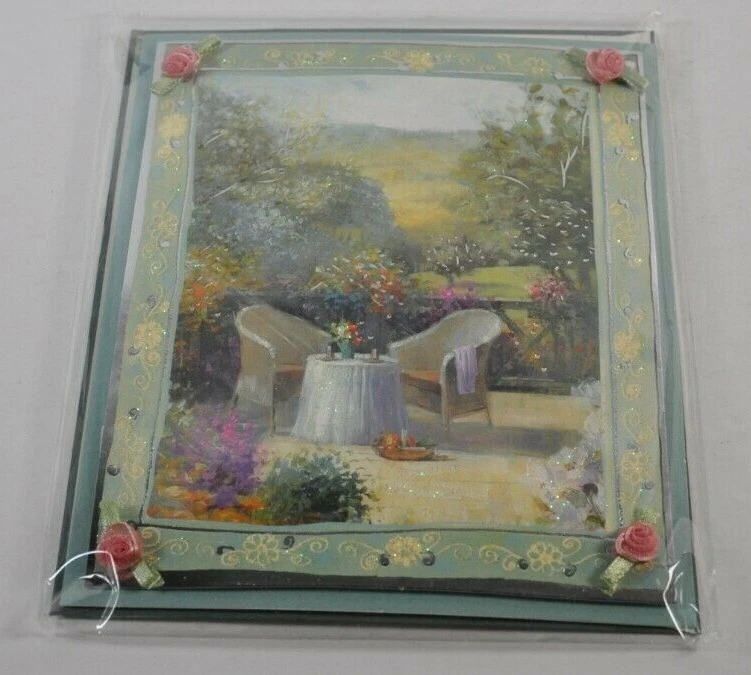 Paper Magic Group Rosas interiores en blanco en 4 esquinas sillas mesa Foto 2 de 3