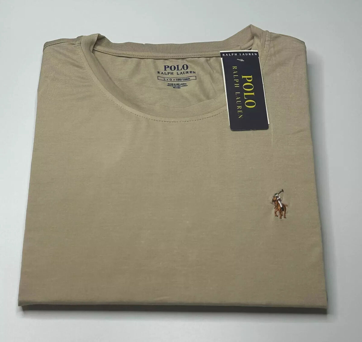 NWT Polo Ralph Lauren Men Short Sleeve Crew Neck Beige T
