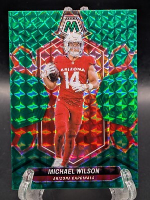 2024 Panini Mosaic Michael Wilson #3 Green Mosaic Prizm Arizona Cardinals 