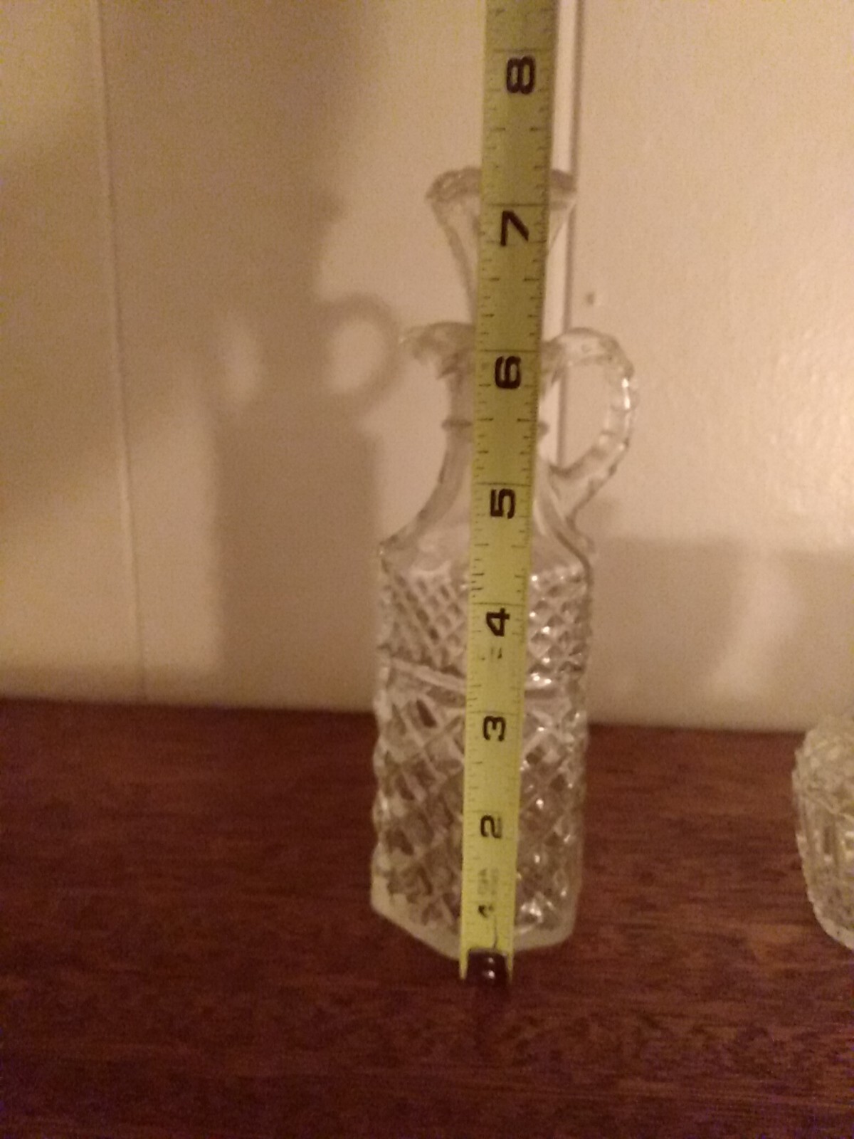 Vintage Anchor Hocking Wexford Clear Glass Vinegar or Oil Cruet with Stopper 