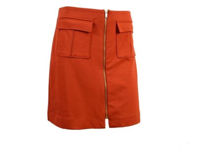 NWT Banana Republic Brick clay orange front zipper safari women's Retro Skirt