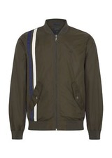 MENS MERC LONDON RETRO MOD RACING STRIPE LIGHTWEIGHT JACKET NOLAN - KHAKI GREEN