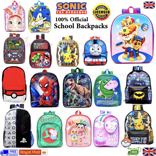 Kids Children's Junior Character Backpack Rucksack Lunch School Back Pack Bags