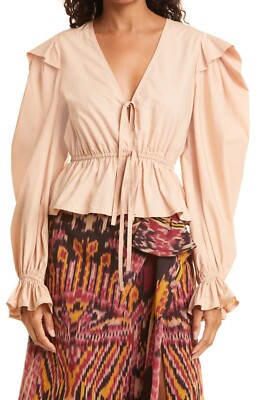 Ulla Johnson Sabina Blouse Pale Oak SZ 4