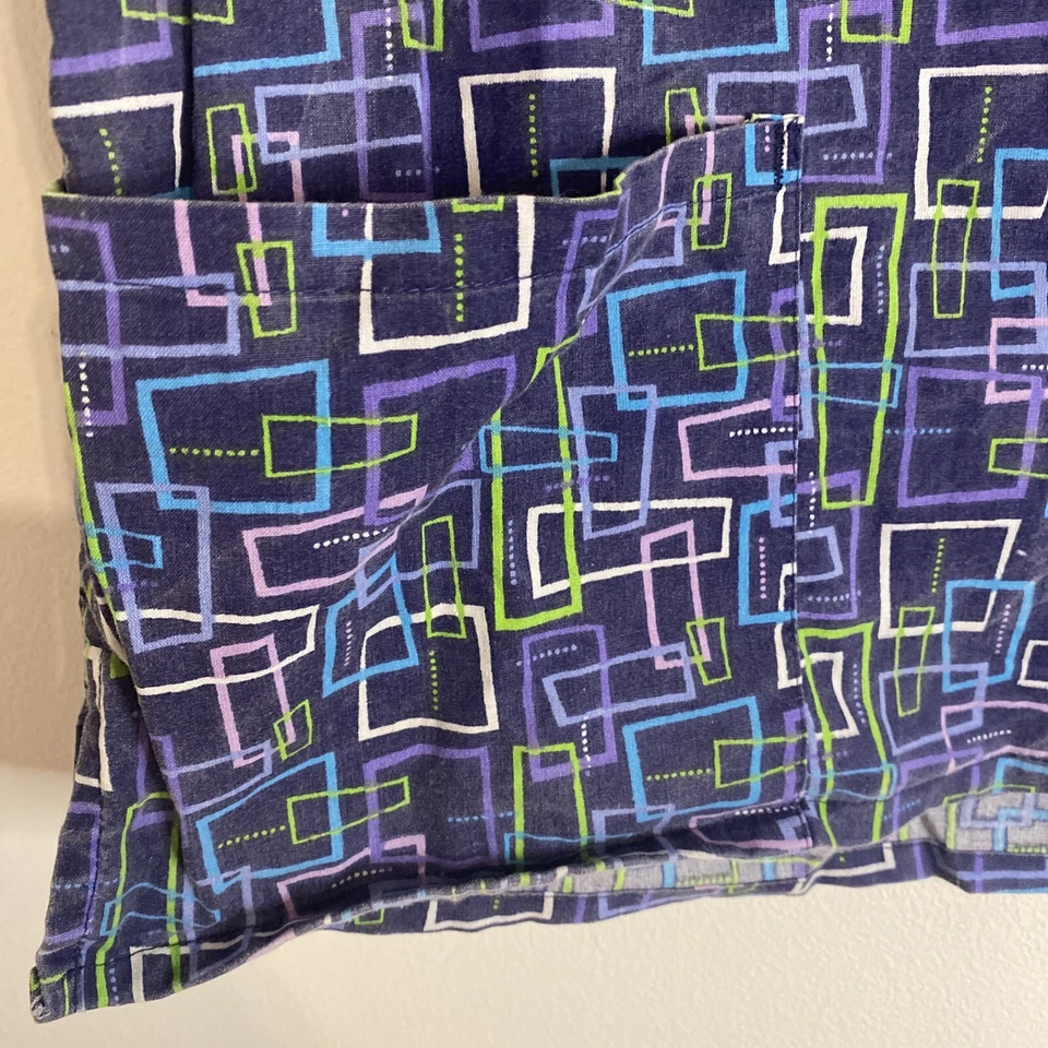 Bonita Multi-Colored Patterned Mock Neck Scrub Top Medical Uniform XL - Image 2 of 4