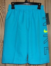 NIKE Boy's Teal Blue Swim Trunks Size: LARGE Style: NESSB780 NWT 40