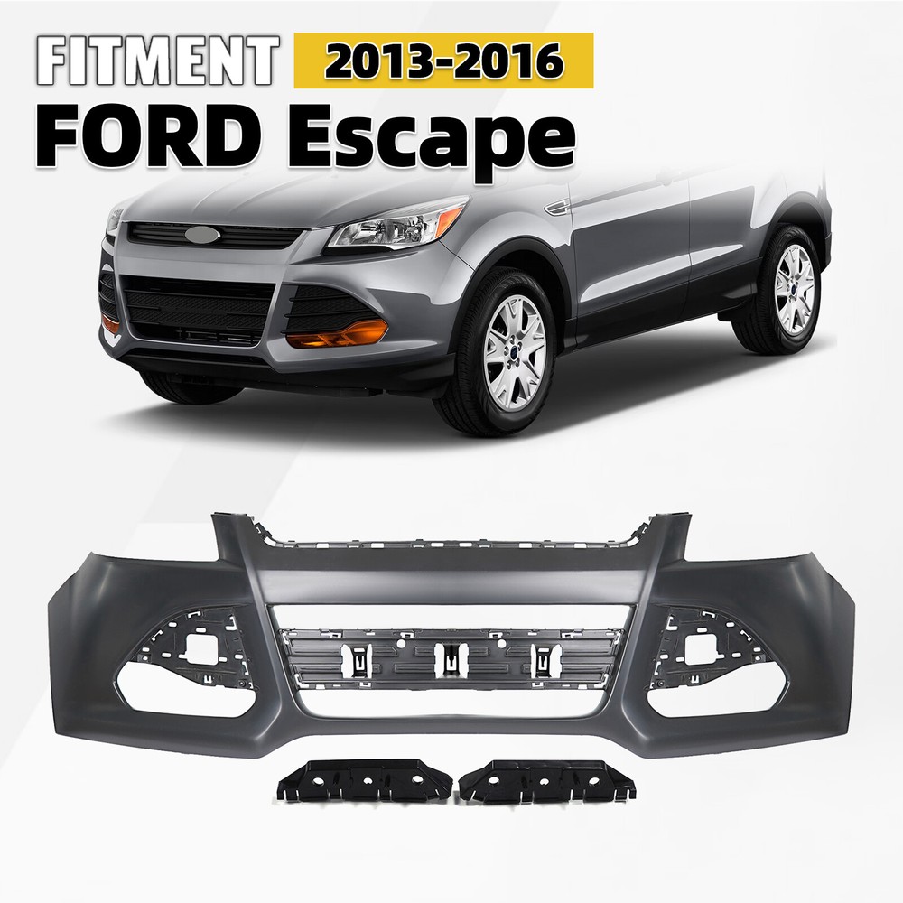 2013-2016 Ford Escape Primed Front Bumper Cover Kit No Tow Hole