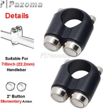 7/8" Handlebar Hand Control Momentary 2-Button Switch Custom Switch Gear Housing