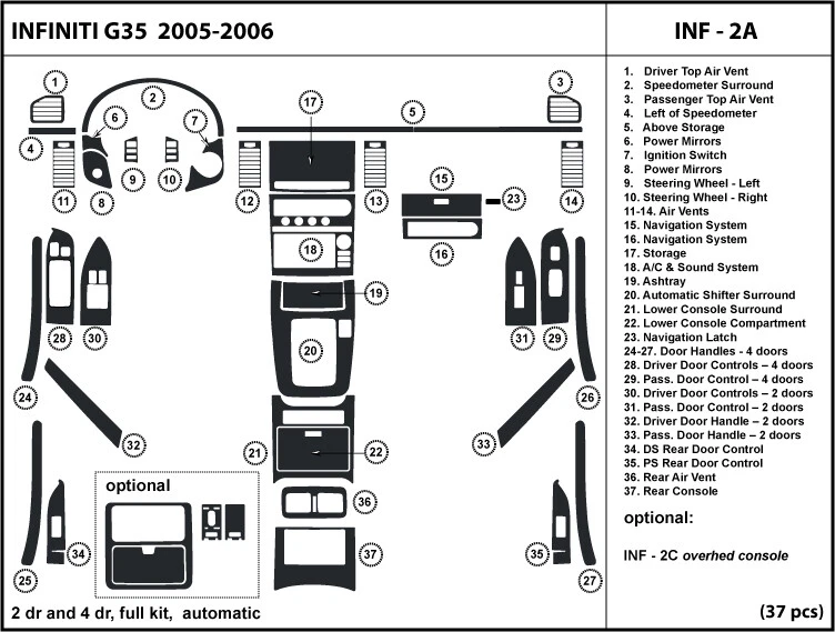 Infiniti g35 interior parts deals