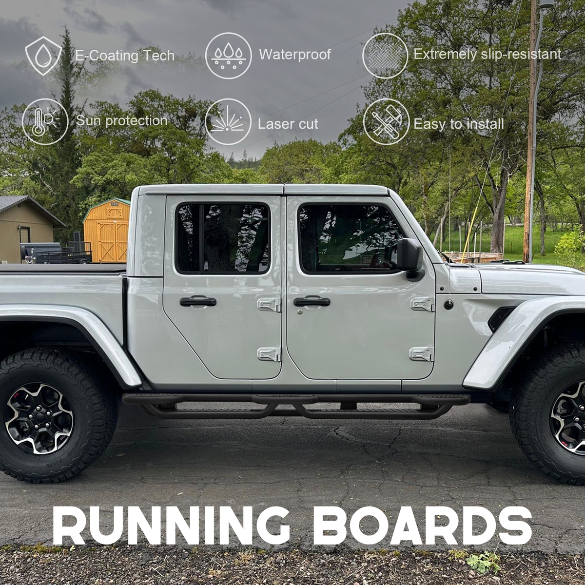 Vijay New Running Boards Side Steps Fits 2020-2025 Jeep Gladiator