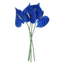 4Pcs 11inch Artificial Anthurium Flowers, Sapphire