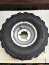 1985 Yamaha Badger 80 OEM REAR Wheel Rim TIRE STILL HOLDS AIR DECENT TREAD #2