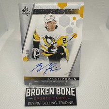 Samuel Poulin 2022-23 SP Authentic Future Watch Auto /999 Pittsburgh Penguins