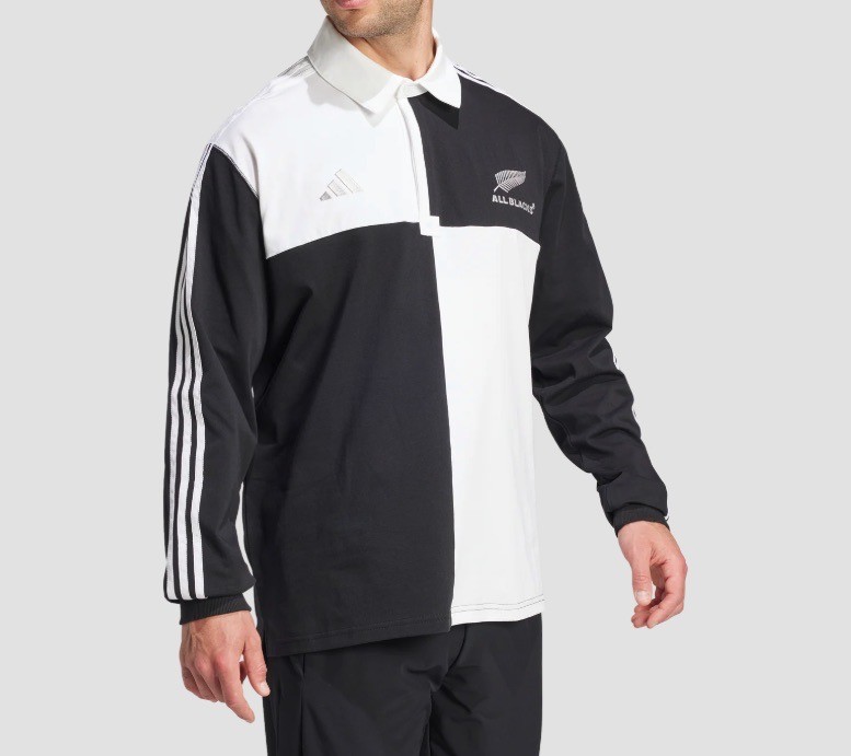 Adidas New Zealand All Blacks Rugby Culture Polo Longsleeve IZ0288