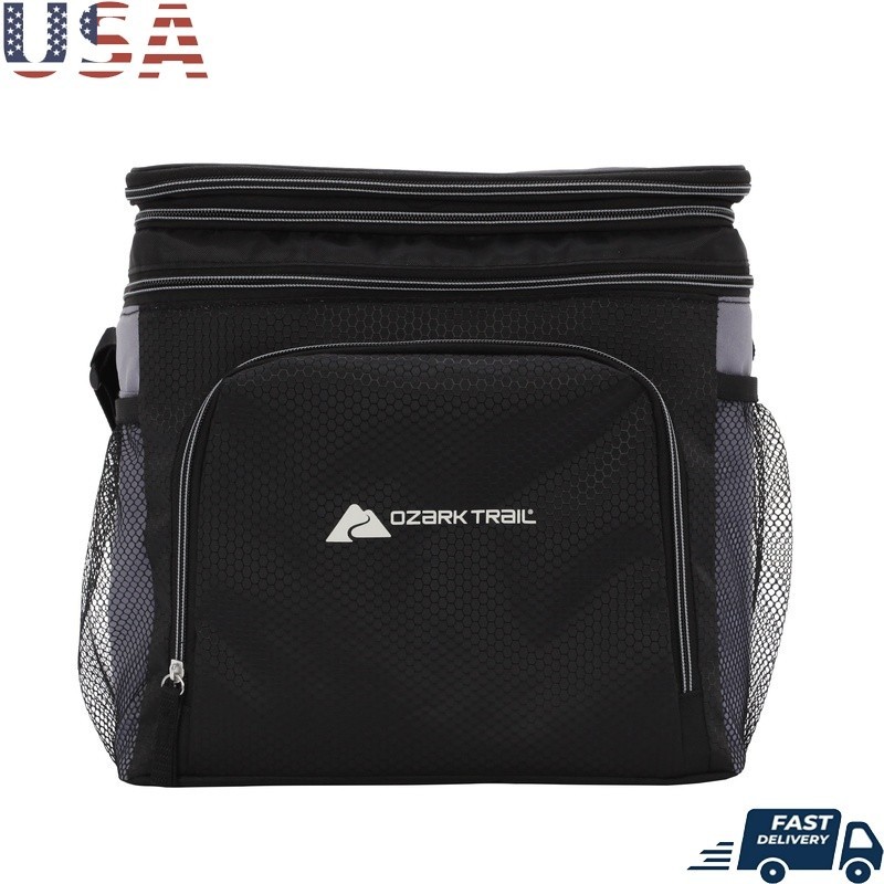 24 Can Capacity Adjustable Strap Front Zipper Pocket Hiking 