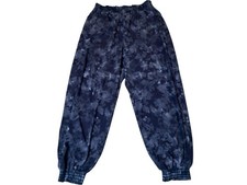 ATHLETA Gray Floral Print Women's Athleisure Stretch Pants Elastic Waist XL EUC