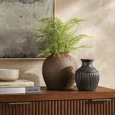 Medium Rustic Ceramic Vase, Ceramic Material, Medium Size