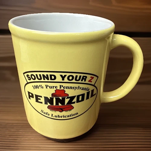 Pennzoil Yellow Coffee Mug Sound Your Z 100% Pure Pennsylvania Lubrication