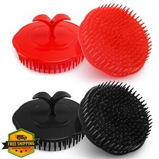 NICEMOVIC Scalp Scrubber Shampoo Brush 4 Pack Black Red
