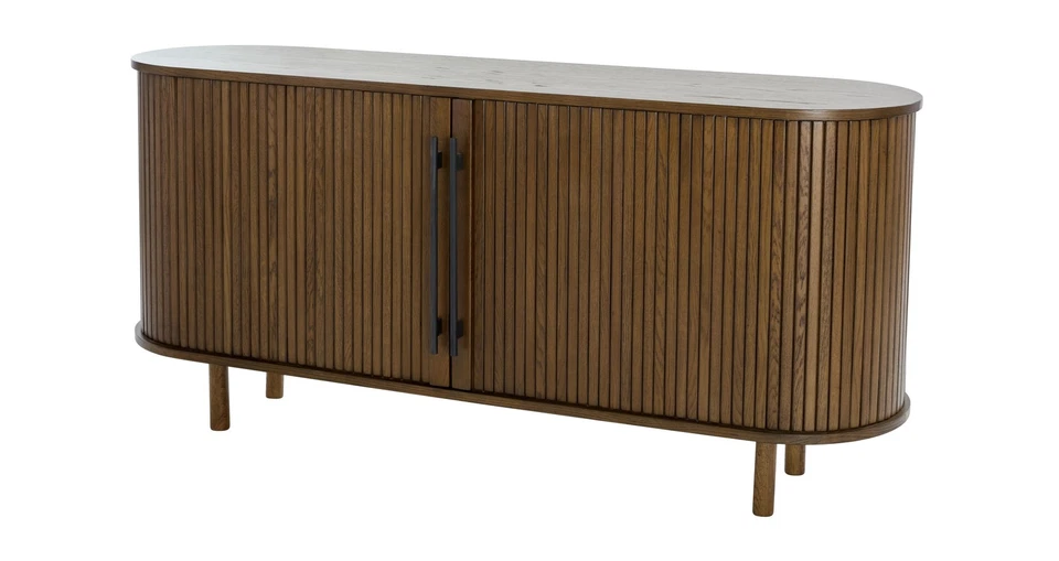 DFS Arla Smoked Oak & Black Metal 2 Door Sideboard RRP £699 - Image 2 of 4