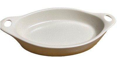 Corning Ware Creations Stoneware Khaki Beige 12oz Au Gratin Casserole Dish  Rare