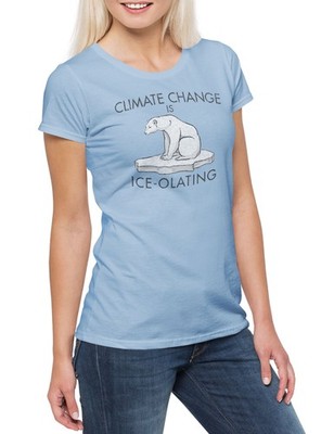 Climate Change Is Ice-Shirt Damen T-Shirt Umweltschutz Save The World Green