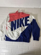 Nike Windbreaker Jacket Mens Medium Multicolor Big Logo Colorblock Full Zip