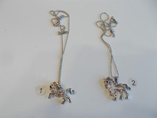 Crystal Horse Pony Pendant Necklace Silver Tone Womans Child Girls Jewelry 1A-2A