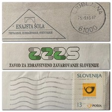 4 Business Covers Slovenia 1995 Business Multifrank Stamps Meter + Official