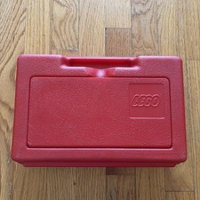 Vintage Red Interlego Hard Plastic LEGO Portable Carrying Storage Case Box Bin