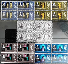 GB QEII 1964 SG646-650 SHAKESPERE FESTIVAL MNH SET OF 5 IN BLOCKS OF 4