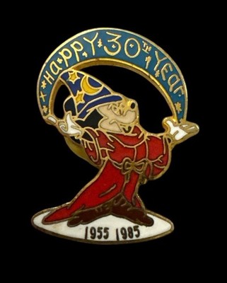 Vintage Disney Sorcerer Mickey Happy 30th Year 1955 1985 Enamel Pin