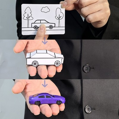Appearing Car Magic Tricks Card To Paper Car Magician Street Gimmicks Props Toys