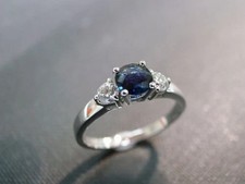 14K White Gold Plated 2Ct Round LabCreated Blue Sapphire Women's Wedding Ring