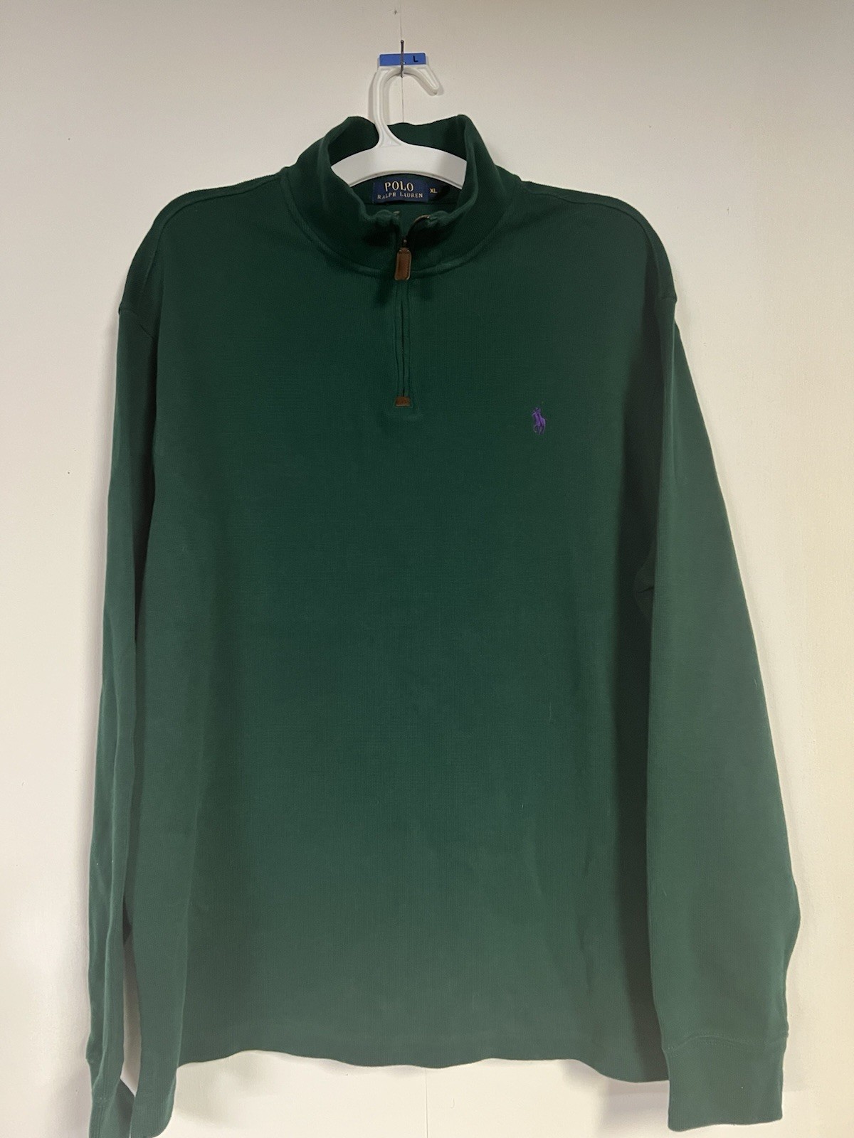 Polo Ralph Lauren maglione 1 4 zip uomo XLarge grigio felpa maglione logo pony
