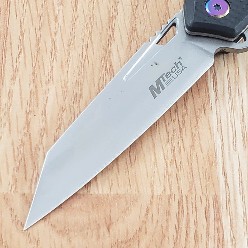Складной нож MTech Linerlock 3,25 дюйма лезвие из нержавеющей стали нейлоновая ручка - Изображение 3 из 4