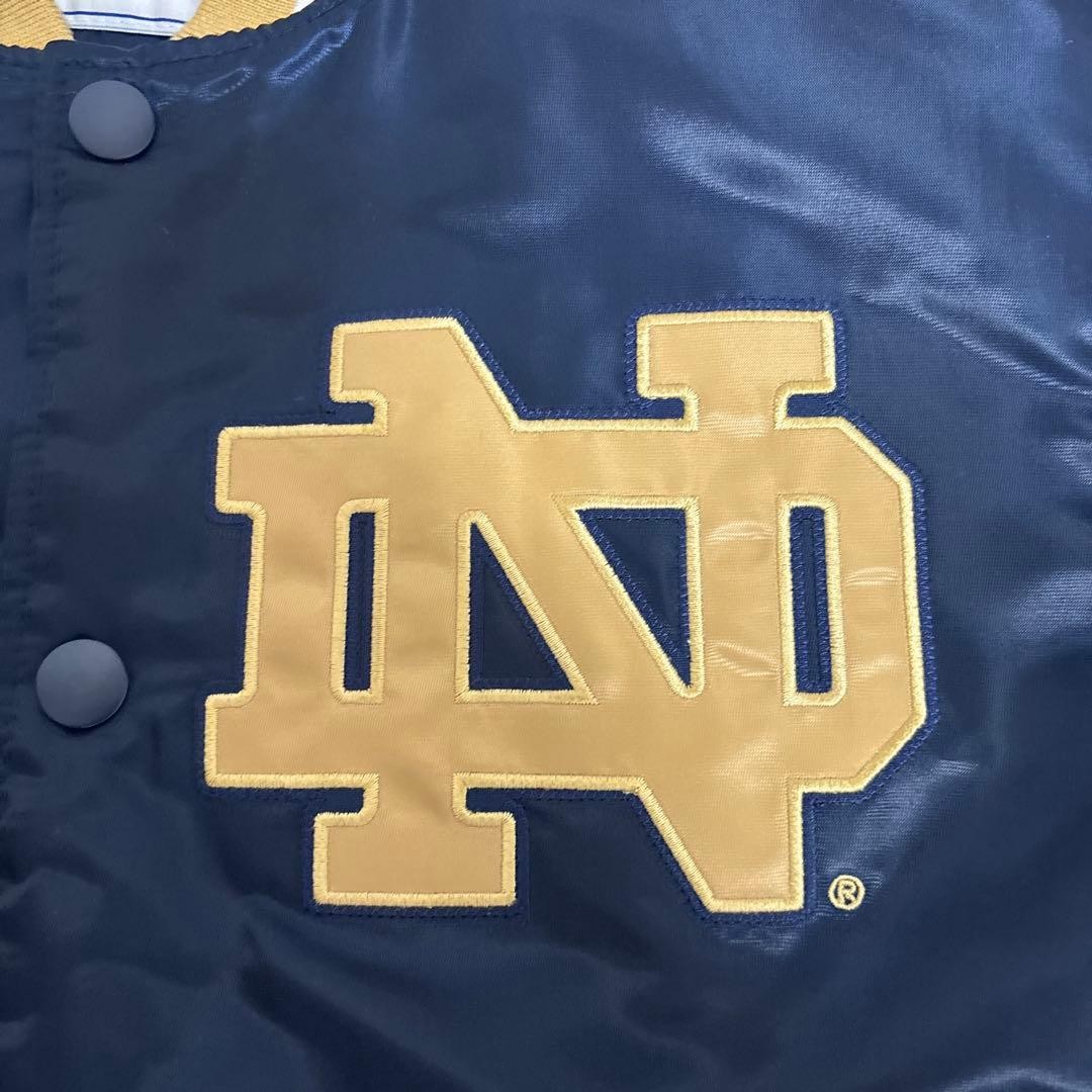 NotreDame Fighting Irish Satin Stadium Jacket Starter L Vintage Damaged image 3
