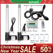 Dual Axis 6000N Solar Sunlight Tracking W/ 12V 16" DC Linear Actuator Anemometer